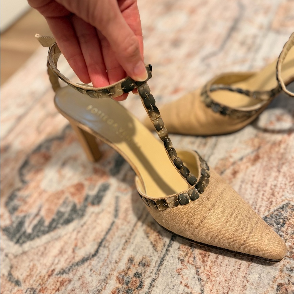 Bottega Veneta Beaded Pointed Toe Heels 7.5 *read Description*